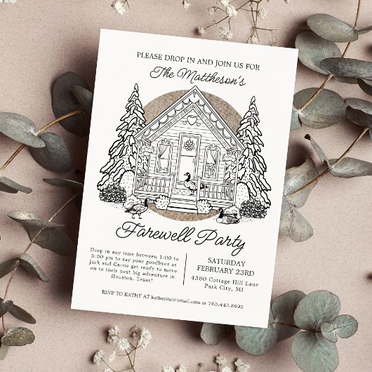 Drop In Winter Ganzen Afscheidsfeest Kaart