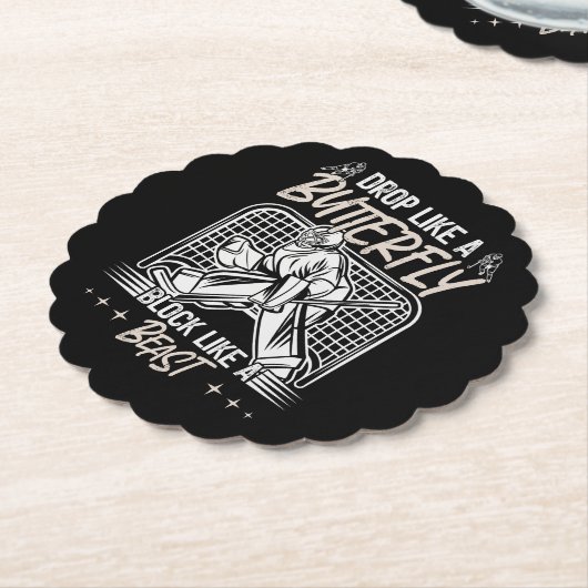 Drop Like A Butterfly Block Like A Beast Goalie be Kartonnen Onderzetters (Gekanteld)