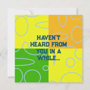 Drop Me A Line Fun Retro Quad Circles Sinaasappel Feestdagenkaart