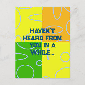 Drop Me A Line Fun Retro Quad Circles Sinaasappel Uitnodiging Briefkaart