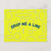 Drop Me A Line Fun Retro Quad Circles Sinaasappel Uitnodiging Briefkaart (Achterkant)