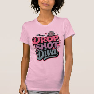 Drop Shot Diva – Felle Pickleball Speler T-shirt