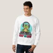 Drop the Beat Frog Hoodie Funny DJ Frog Sweatshirt (Voorkant volledig)