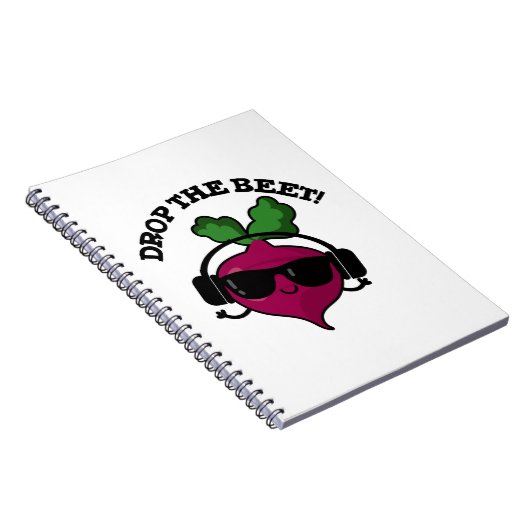 Drop The Beet Funny Music Veggie Pun  Notitieboek (Rechterzijde)