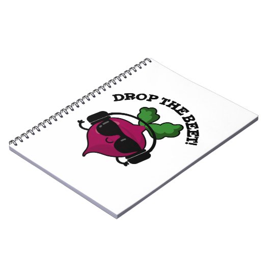 Drop The Beet Funny Music Veggie Pun  Notitieboek (Linkerzijde)