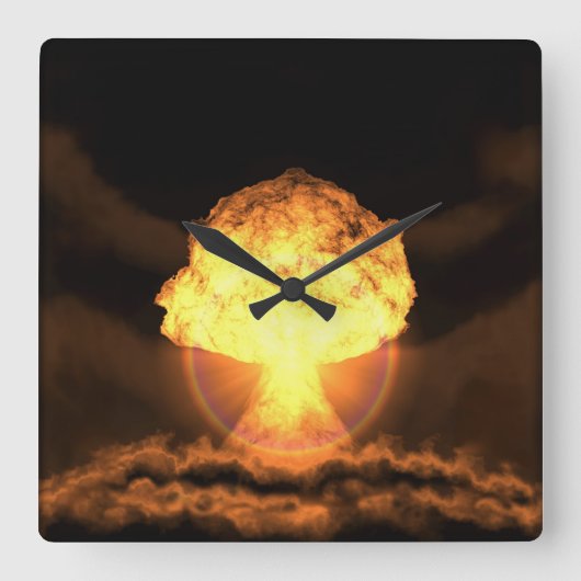 Drop the bomb vierkante klok (Voorkant)
