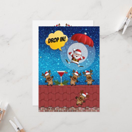 DROP tijdens kerstuitnodiging Kaart (Voorkant / Achterkant in situ)