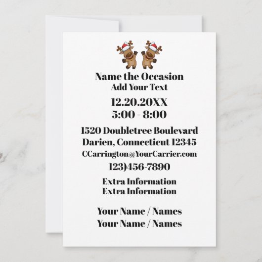 DROP tijdens kerstuitnodiging Kaart (Achterkant)