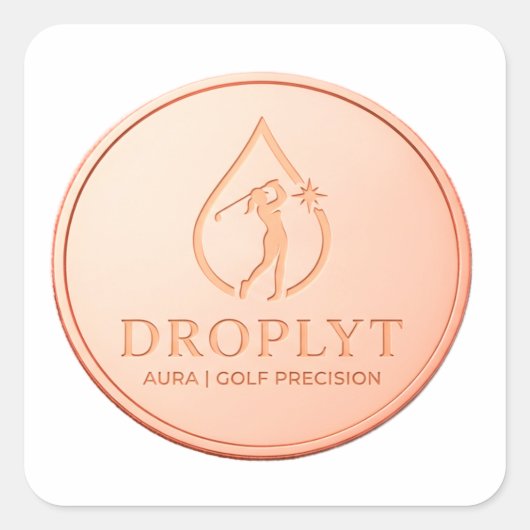 Droplyt Golf Aura Logo Vierkante Sticker (Voorkant)