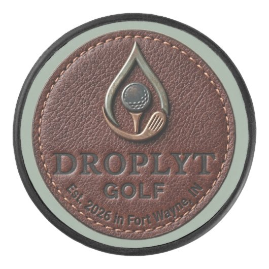 Droplyt Golf Rustic Logo Puck (Voorkant)