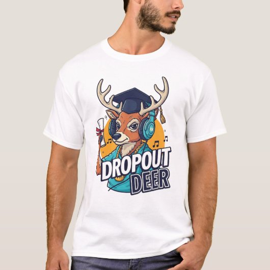 Dropout Deer – Kanye West geïnspireerde hiphop Car T-shirt (Voorkant)
