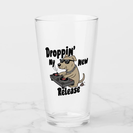 Droppin 'My New Release Dog Hip-Hop Glas (Voorkant)