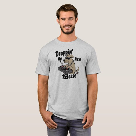 Droppin 'My New Release Dog Hip-Hop T-shirt (Voorkant volledig)