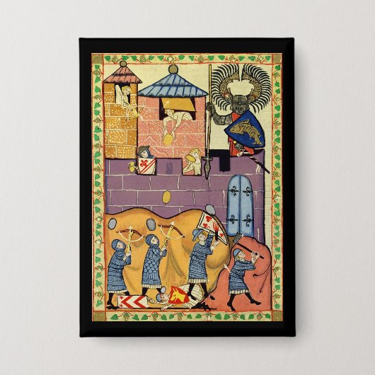 Dropping Rocks, 14e-eeuwse Codex Manesse Button (Voorkant)