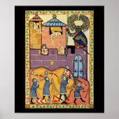 Dropping Rocks, 14e-eeuwse Codex Manesse Poster (Voorkant)