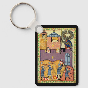Dropping Rocks, 14e-eeuwse Codex Manesse Sleutelhanger