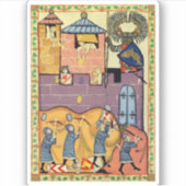 Dropping Rocks, 14e-eeuwse Codex Manesse Sticker (Voorkant)