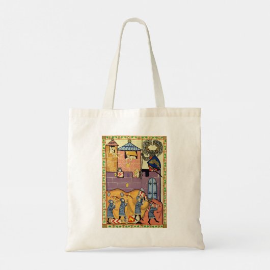 Dropping Rocks, 14e-eeuwse Codex Manesse Tote Bag (Achterkant)