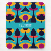 Drops Blauw Geel Abstract Patroon Muismat (Voorkant)