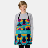 Drops Blauw Geel Abstract Patroon Schort (Gedragen)