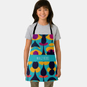 Drops Blauw Geel Abstract Patroon Schort (Insitu)