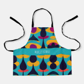 Drops Blauw Geel Abstract Patroon Schort (Voorkant)