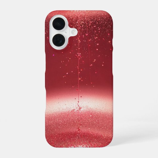 Drops of Passion Red Glitter Heart Art Phone Case iPhone 16 Hoesje (Achterkant)