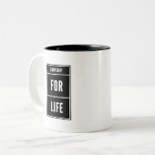 Dropship for Life Tweekleurige Koffiemok (Voorkant links)