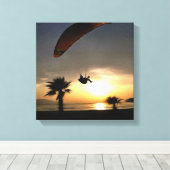 Dropzone in Dusk Adventure Paraglider Art Canvas Afdruk (Insitu (Houten vloer))