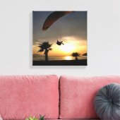 Dropzone in Dusk Adventure Paraglider Art Canvas Afdruk (Insitu (Woonkamer))