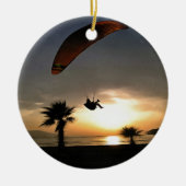 Dropzone in Dusk Adventure Paraglider Art Keramisch Ornament (Voorkant)