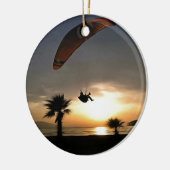 Dropzone in Dusk Adventure Paraglider Art Keramisch Ornament (Links)