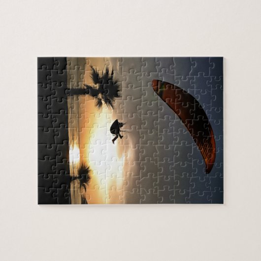 Dropzone in Dusk Adventure Paraglider Art Legpuzzel (Horizontaal)