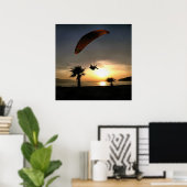 Dropzone in Dusk Adventure Paraglider Art Poster (Thuiskantoor)
