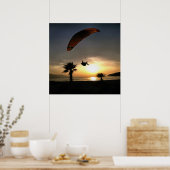 Dropzone in Dusk Adventure Paraglider Art Poster (Keuken)