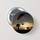 Dropzone in Dusk Adventure Paraglider Art Ronde Button 5,7 Cm (Voorkant /achterkant)