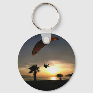 Dropzone in Dusk Adventure Paraglider Art Sleutelhanger