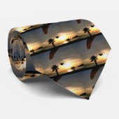 Dropzone in Dusk Adventure Paraglider Art Stropdas (Opgerold)