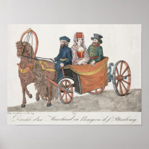 Droshky of a St. Petersburg Merchant Poster