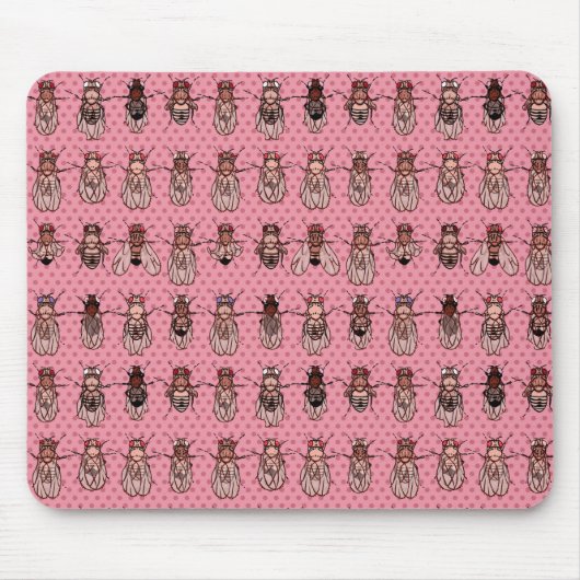 Drosophila Fruit Fly Genetics - mutants - roze Muismat (Voorkant)