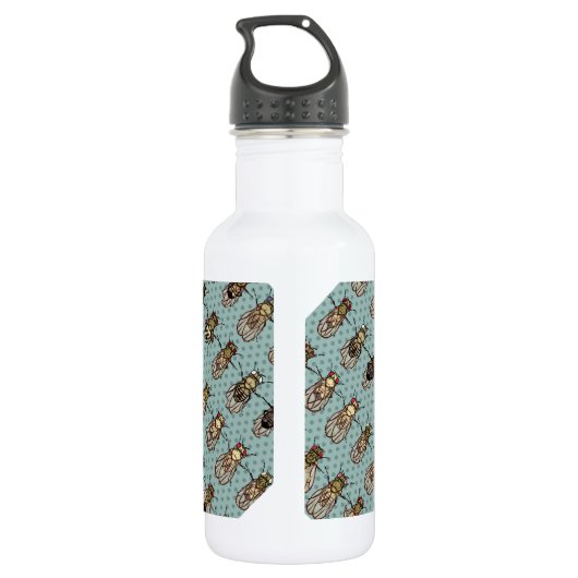 Drosophila mutanten waterfles  (Achterkant)