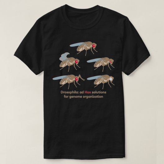 Drosophila Mutations and Hox Solutions for Genome  T-shirt (Design voorkant)