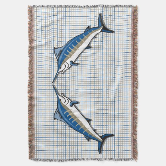 Drow Blanket - Blue Marlin op Pset Deken (Voorkant Verticaal)