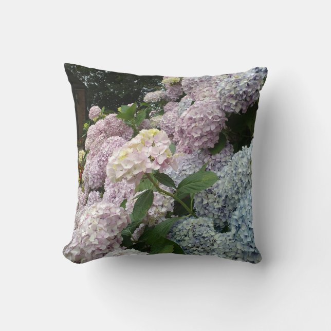 Drow Cushion Hydrangea Floral Foto Kussen (Voorkant)