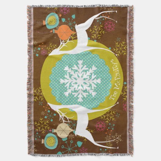 Drow des Deer and Ornaments Holiday Deken (Voorkant Verticaal)