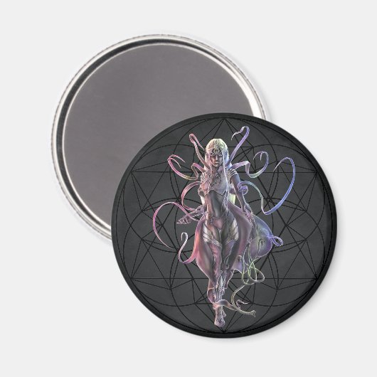 Drow Matron ronde magneet (Voorkant / Achterkant)