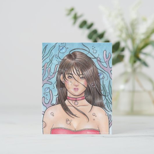 Drown Mermaid Briefkaart (Staand voorkant)