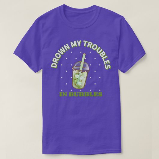 Drown My Troubles in Bubbles - Kawaii Cute Milk Bo T-shirt (Design voorkant)