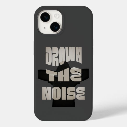 Drown The Noise - Grijze iPhone hoesje (Achterkant)