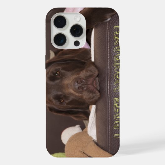 Drowsy Chocolade Lab met speelgoed iPhone Hoesje (Achterkant)